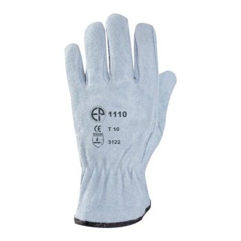 Bőrkesztyű, szürke marhahasíték tenyér és kézhát