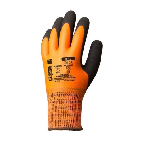 EUROWINTER TÉLI NARANCS KESZTYŰ, LATEX TENYÉR