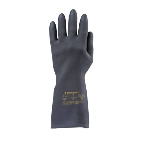 NEOPRÉN, FEKETE VEGYSZERÁLLÓ KESZTYŰ, 32CM/0,7MM, ÉRDES