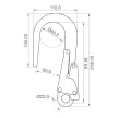 Karabiner kettős rugózárral, 60mm nyílású