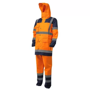 Hydra HI-VIZ PE esőöltöny, fluo narancs/kék