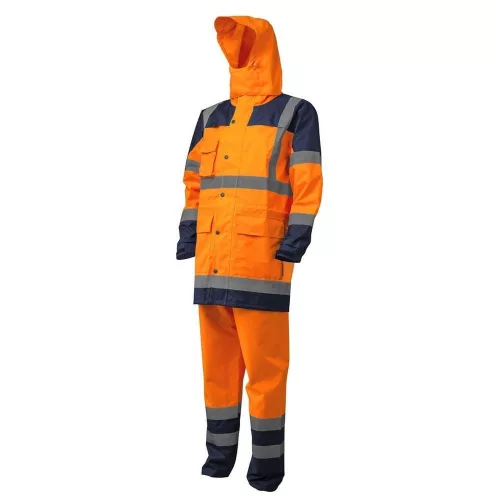 Hydra HI-VIZ PE esőöltöny, fluo narancs/kék