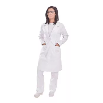 Unisex fazonú köpeny, 100% pamut, fehér