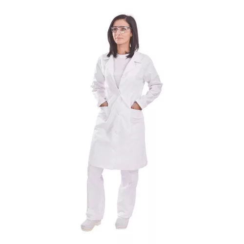 Unisex fazonú köpeny, 100% pamut, fehér